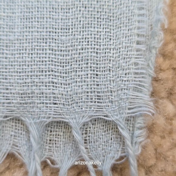 NWT Tanner Italian Linen Shawl Oversized Scarf Blue - Picture 9 of 12